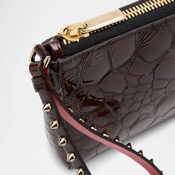 NWOT Christian Louboutin Cabata Crocodile Embossed Leather Wristlet - Picture 3 of 8